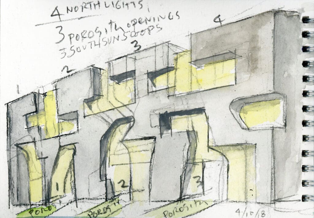 CIFI_Exoskeletal concrete structure sliced for south light